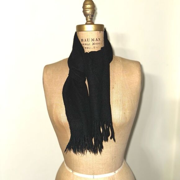 Vintage 60s Amicale 100% Cashmere Wool Black Neck Scarf, Nat Goodwin Tailors, - Picture 1 of 4